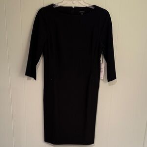 Ann Taylor Classic Black Long 3/4 Sleeve Dress